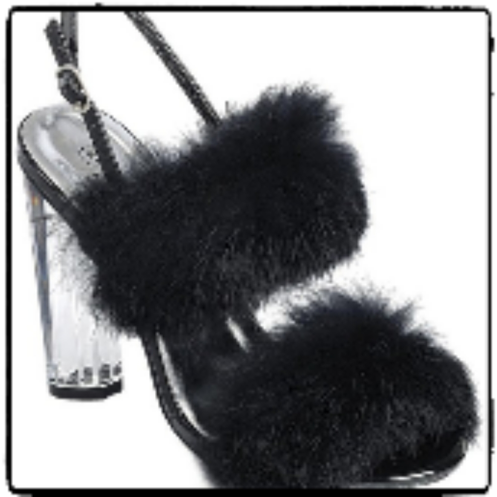 Faux fur sandal. "Black Friday Sale"